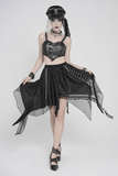 Gothic Faux Leather Buckle Lace Up Bralette Top