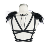 Gothic Guipure Top with Feather / Top with Strapped Back