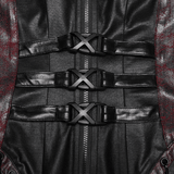 Gothic Halter Dress with Lace-Up Waist and Side Zip Cut