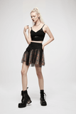 Gothic High-Waisted Mini Skirt with Mesh Detailing