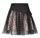 Gothic High-Waisted Mini Skirt with Mesh Detailing