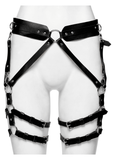Gothic-inspired Strappy Faux Leather Harness for Women