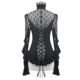 Gothic Lace Beading Blouse: Women's Shirt with Long Sleeve