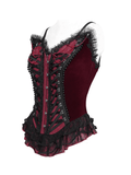 Gothic Lace Corset with Satin Ribbon Lacing and Trim