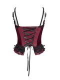 Gothic Lace Corset with Satin Ribbon Lacing and Trim