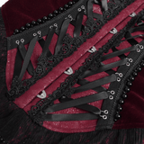 Gothic Lace Corset with Satin Ribbon Lacing and Trim
