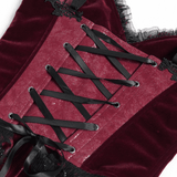 Gothic Lace Corset with Satin Ribbon Lacing and Trim