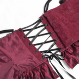 Gothic Lace Corset with Satin Ribbon Lacing and Trim