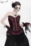 Gothic Lace Corset with Satin Ribbon Lacing and Trim