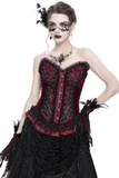 Gothic Lace Corset with Satin Ribbon Lacing and Trim