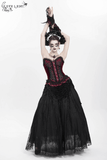 Gothic Lace Corset with Satin Ribbon Lacing and Trim