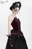 Gothic Lace Corset with Satin Ribbon Lacing and Trim