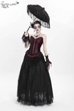 Gothic Lace Corset with Satin Ribbon Lacing and Trim