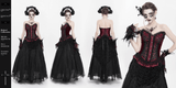Gothic Lace Corset with Satin Ribbon Lacing and Trim