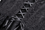 Gothic Lace Dress with Heart Cutouts and Ruffled Details
