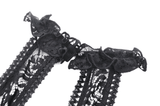 Gothic Lace Dress with Heart Cutouts and Ruffled Details