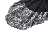 Gothic Lace Dress with Heart Cutouts and Ruffled Details