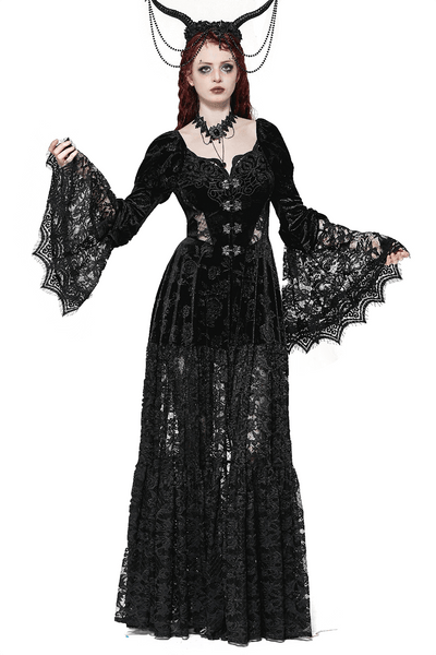 Gothic Lace Evening Cape with Elegant Floral Details