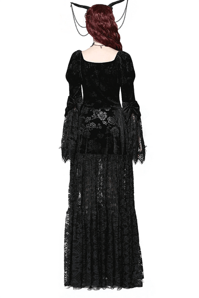 Gothic Lace Evening Cape with Elegant Floral Details