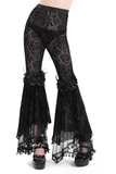 Gothic Lace Flare Pants with Velvet Design and Details