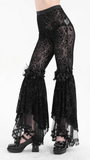 Gothic Lace Flare Pants with Velvet Design and Details