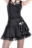 Gothic Lace Frill Mini Skirt with Eerie Doll Accent