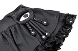 Gothic Lace Frill Mini Skirt with Eerie Doll Accent