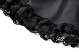 Gothic Lace Frill Mini Skirt with Eerie Doll Accent