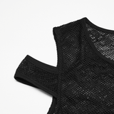 Gothic Lace Mini Dress with Sheer Open Shoulders Details