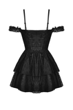 Gothic Lace Off-Shoulder Mini Dress - Darkly Romantic