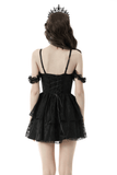 Gothic Lace Off-Shoulder Mini Dress - Darkly Romantic