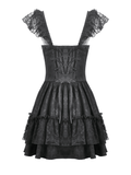 Gothic Lace Ruffle Mini Dress for Lolita Women