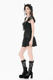 Gothic Lace Ruffle Mini Dress for Lolita Women