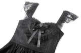Gothic Lace Ruffle Mini Dress for Lolita Women