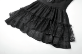 Gothic Lace Ruffle Mini Dress for Lolita Women