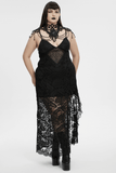 Gothic Lace Shoulder Jewelry with Black Beaded Details