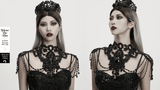 Gothic Lace Shoulder Jewelry with Black Beaded Details