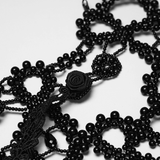 Gothic Lace Shoulder Jewelry with Black Beaded Details