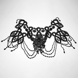 Gothic Lace Shoulder Jewelry with Black Beaded Details
