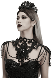 Gothic Lace Shoulder Jewelry with Black Beaded Details