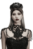 Gothic Lace Shoulder Jewelry with Black Beaded Details