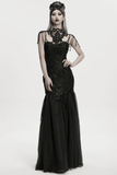 Gothic Lace Shoulder Jewelry with Black Beaded Details