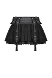 Gothic Lace Skirt Featuring Faux Leather Corset Accents