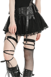 Gothic Lace Skirt Featuring Faux Leather Corset Accents