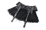 Gothic Lace Skirt Featuring Faux Leather Corset Accents