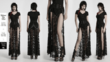 Gothic Lace Slit Skirt with Straps and Removable Tassels