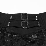 Gothic Lace Slit Skirt with Straps and Removable Tassels