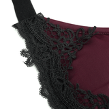 Gothic Lace Swimsuit / Elegant Burgundy Bikini
