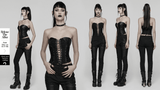 Gothic Lace-Up Strapless Black Tube Corset Top