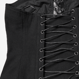 Gothic Lace-Up Strapless Black Tube Corset Top